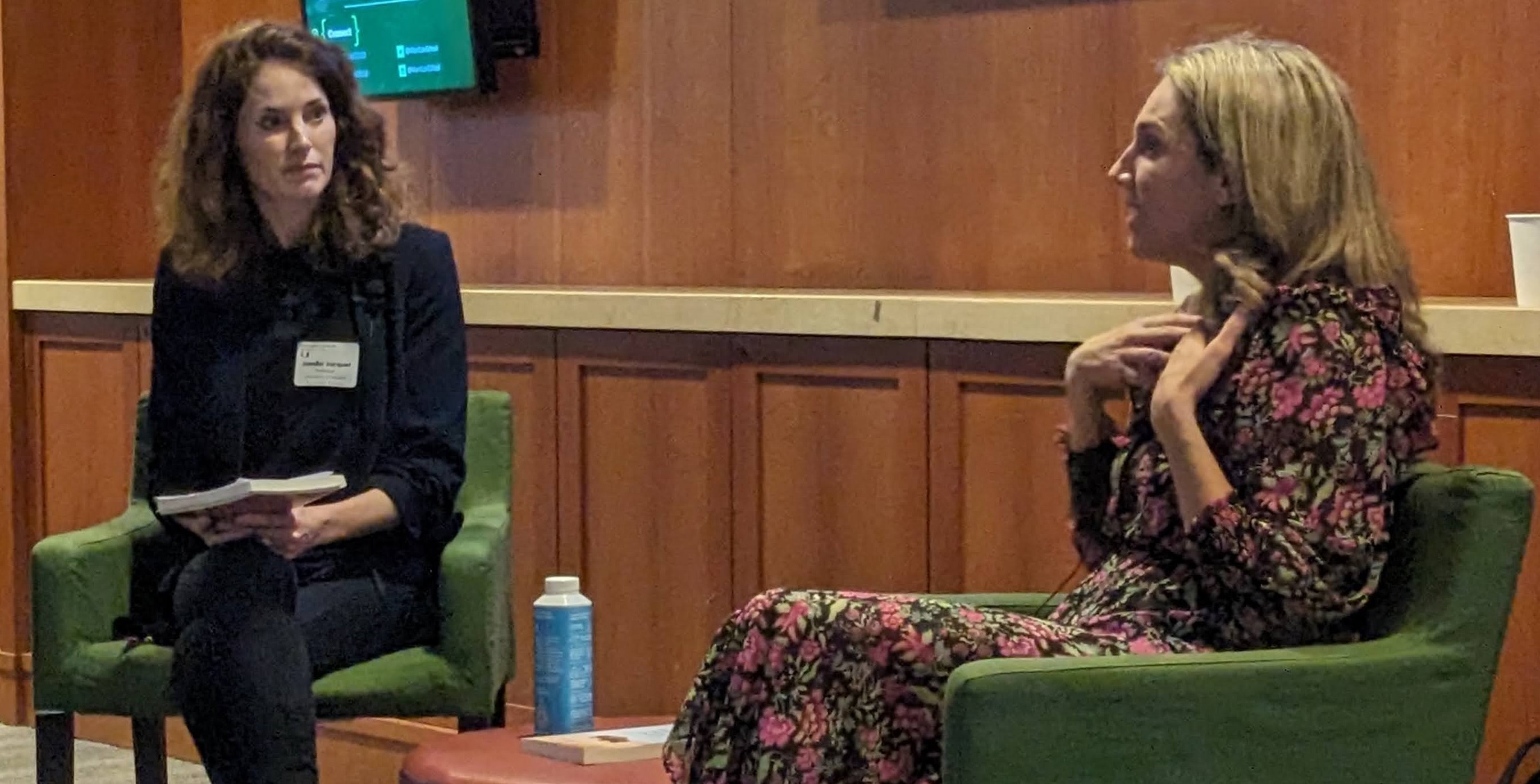 Prof. Bradshaw (right) answering a question during a discussion moderated by Prof. Jacquet (left)