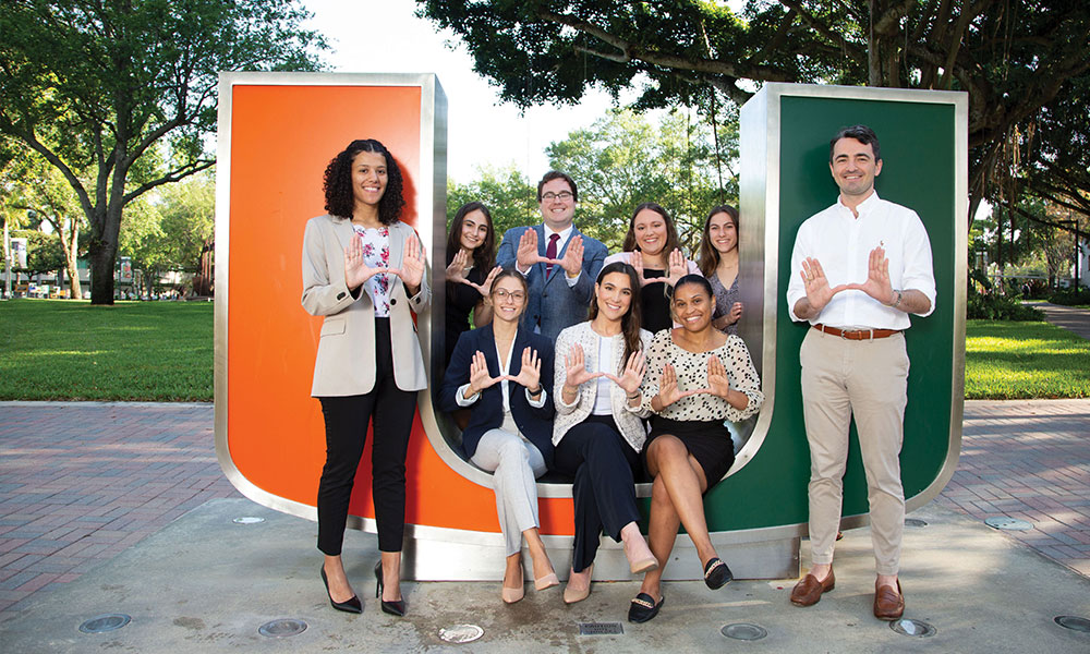 U Statue Students