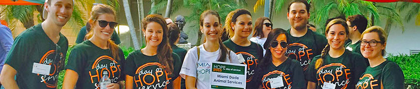 Students gathered around for HOPE Day of Service